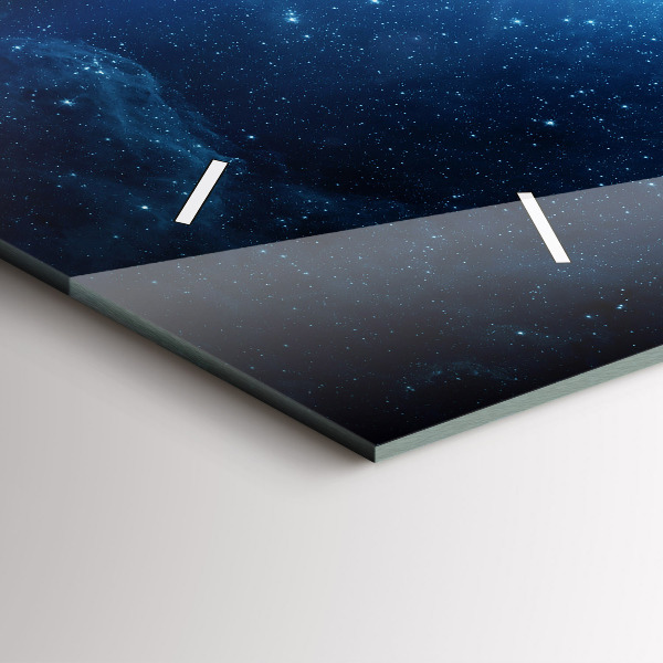 Ceas orizontale de perete din sticlă Pământul și galaxia - NASA