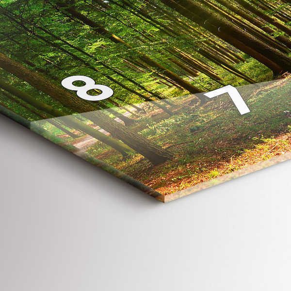 Ceas orizontale de perete din sticlă Răsărit de pădure