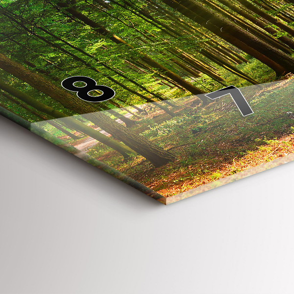 Ceas orizontale de perete din sticlă Răsărit de pădure