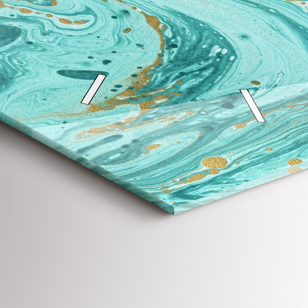 Ceas orizontale de perete din sticlă Textura marmură