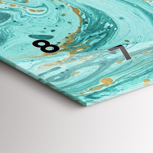 Ceas orizontale de perete din sticlă Textura marmură