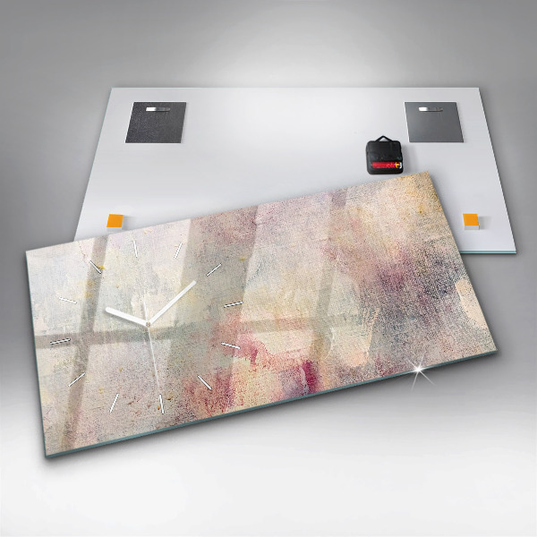 Ceas orizontale de perete din sticlă Abstracție pictată