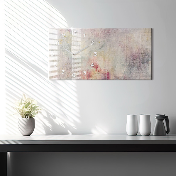 Ceas orizontale de perete din sticlă Abstracție pictată