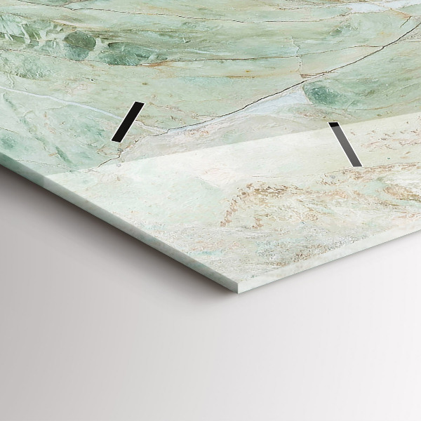 Ceas orizontale de perete din sticlă Textura de piatră de marmură