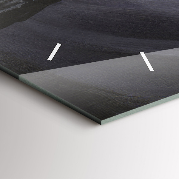 Ceas orizontale de perete din sticlă Corb în lumina lunii