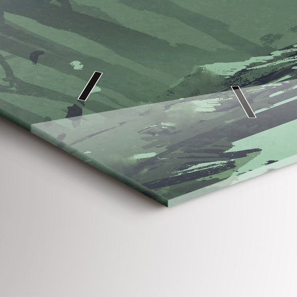 Ceas orizontale de perete din sticlă Samurai în pădure