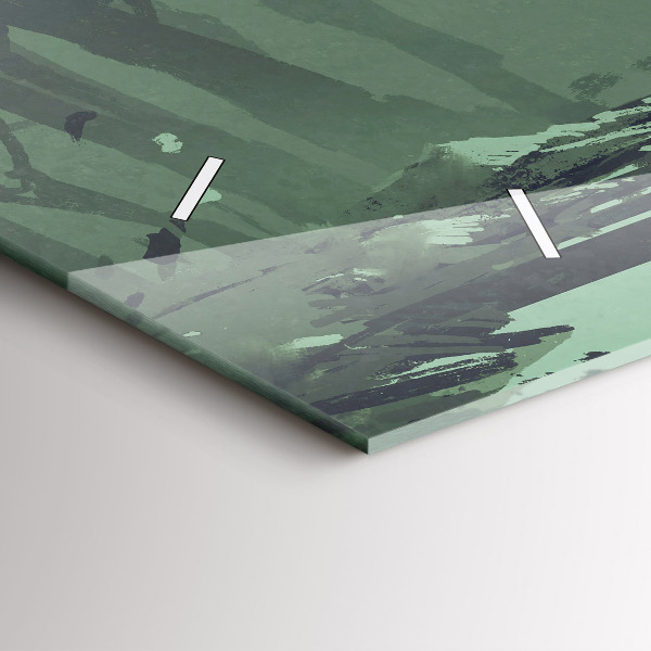 Ceas orizontale de perete din sticlă Samurai în pădure