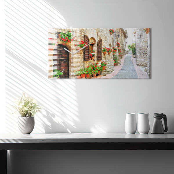 Ceas orizontale de perete din sticlă Stradă pitorească