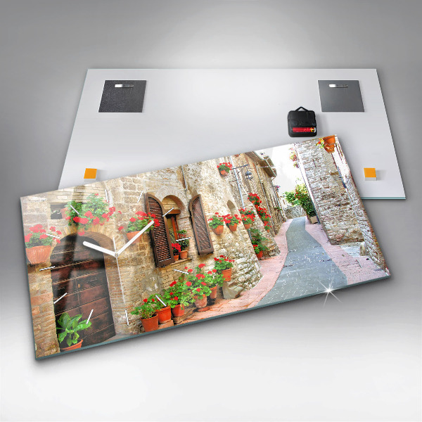 Ceas orizontale de perete din sticlă Stradă pitorească