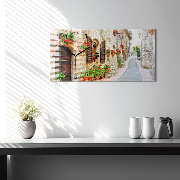 Ceas orizontale de perete din sticlă Stradă pitorească