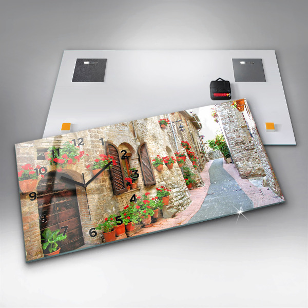 Ceas orizontale de perete din sticlă Stradă pitorească