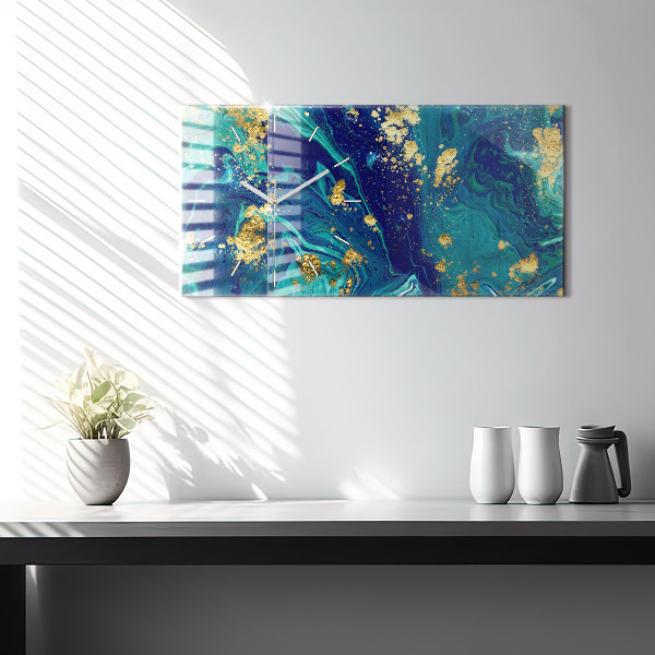 Ceas orizontale de perete din sticlă Abstracția modernă