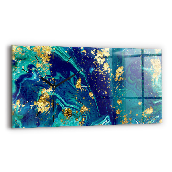 Ceas orizontale de perete din sticlă Abstracția modernă