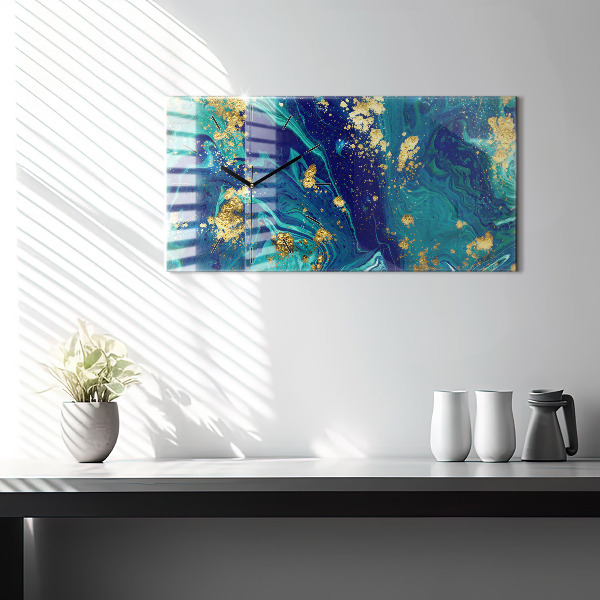 Ceas orizontale de perete din sticlă Abstracția modernă