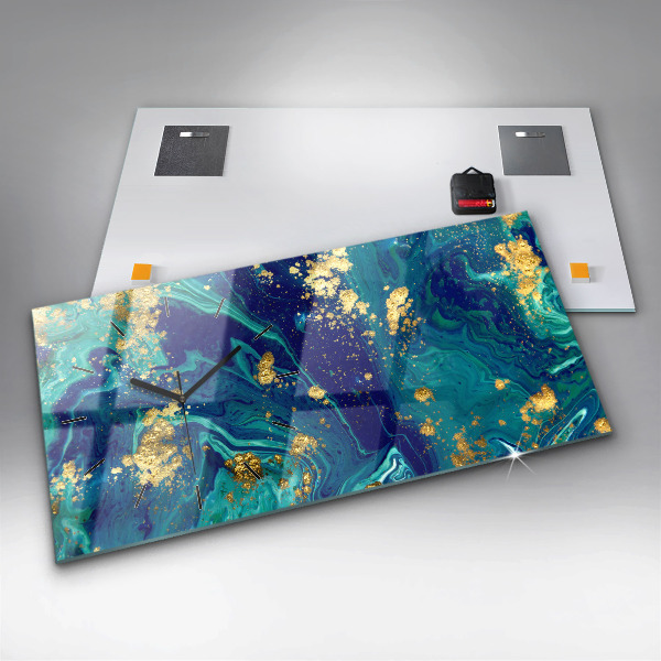 Ceas orizontale de perete din sticlă Abstracția modernă