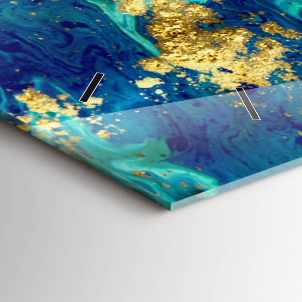 Ceas orizontale de perete din sticlă Abstracția modernă