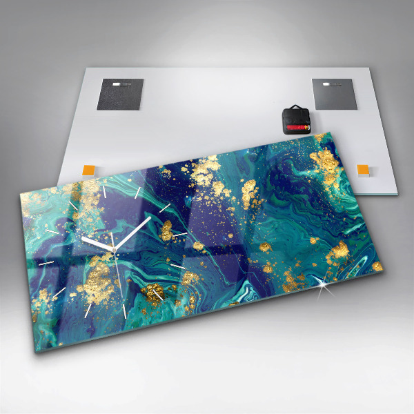 Ceas orizontale de perete din sticlă Abstracția modernă