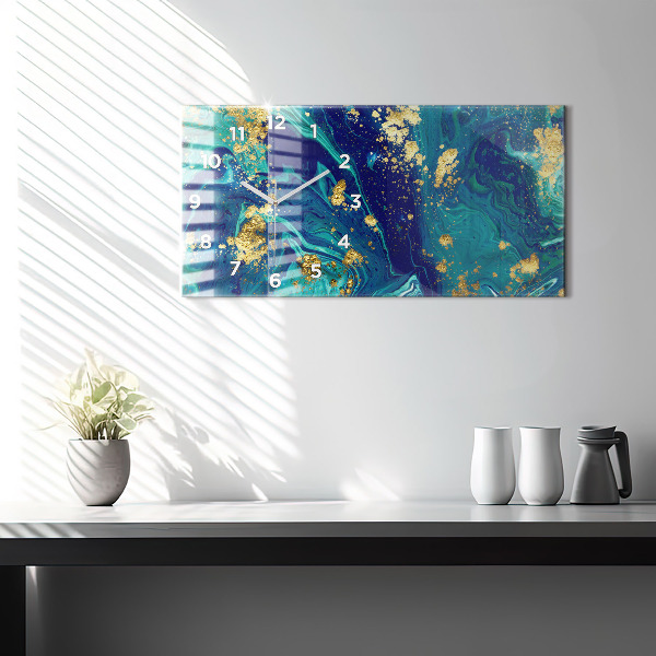 Ceas orizontale de perete din sticlă Abstracția modernă