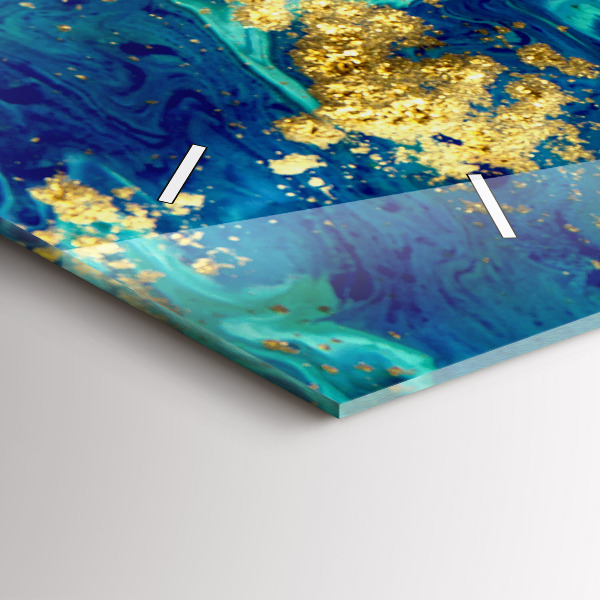 Ceas orizontale de perete din sticlă Abstracția modernă