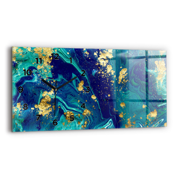 Ceas orizontale de perete din sticlă Abstracția modernă