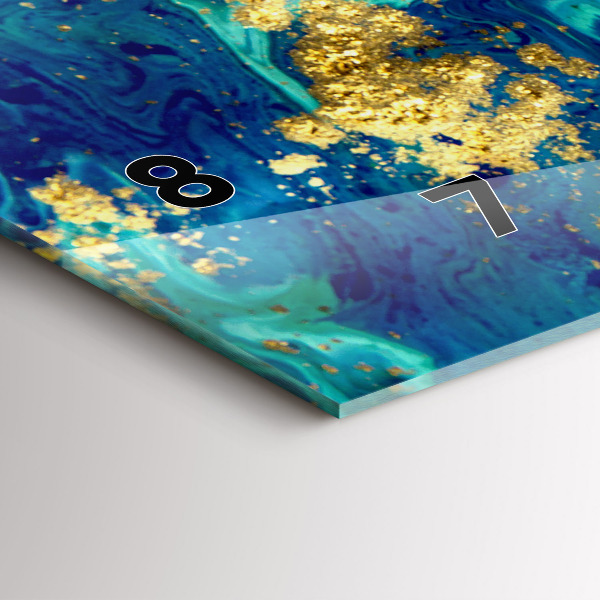 Ceas orizontale de perete din sticlă Abstracția modernă