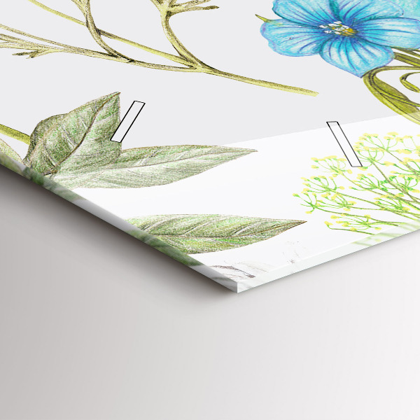 Ceas orizontale de perete din sticlă Aranjament Floral