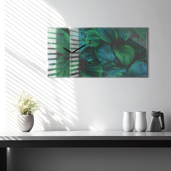 Ceas orizontale de perete din sticlă Natura pleacă