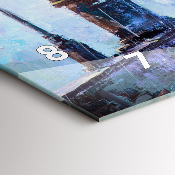 Ceas orizontale de perete din sticlă Arta in ulei