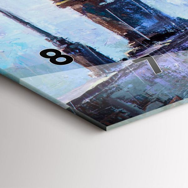 Ceas orizontale de perete din sticlă Arta in ulei