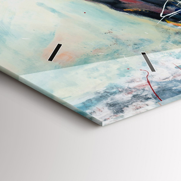 Ceas orizontale de perete din sticlă Ilustrație a cailor în galop