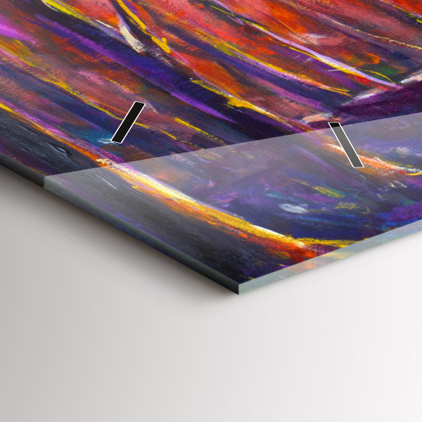 Ceas orizontale de perete din sticlă Cuplu în pădure