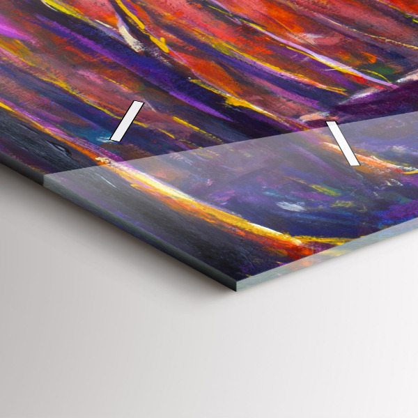 Ceas orizontale de perete din sticlă Cuplu în pădure