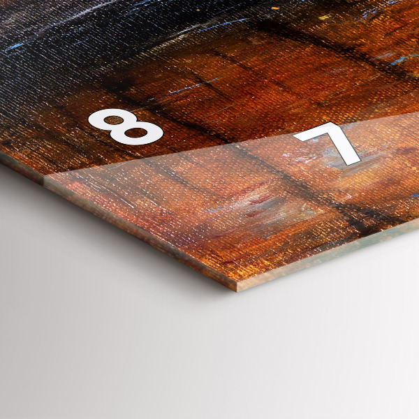 Ceas orizontale de perete din sticlă Artă artistică