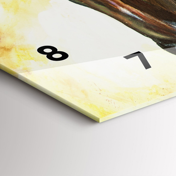 Ceas orizontale de perete din sticlă Doi cai pictați