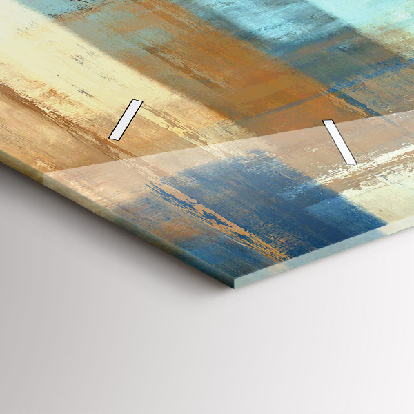 Ceas orizontale de perete din sticlă Fundal colorat – abstracție