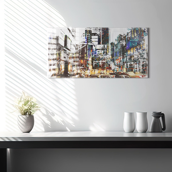 Ceas orizontale de perete din sticlă Orașul New York