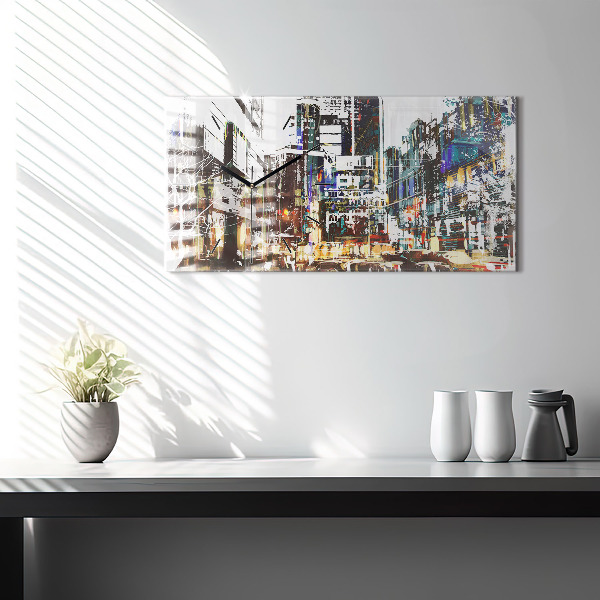 Ceas orizontale de perete din sticlă Orașul New York