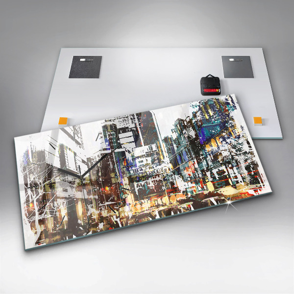 Ceas orizontale de perete din sticlă Orașul New York