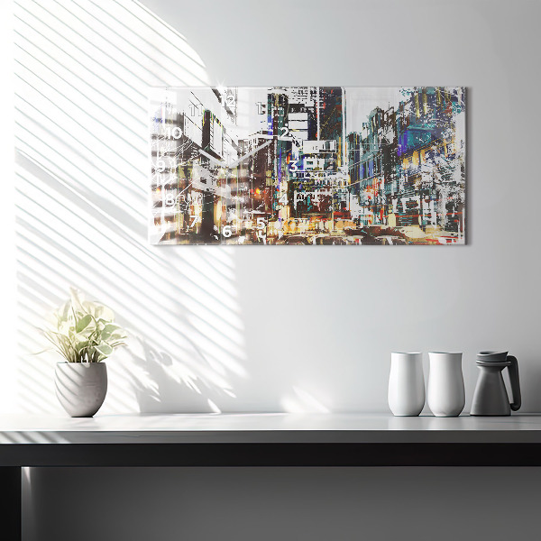 Ceas orizontale de perete din sticlă Orașul New York