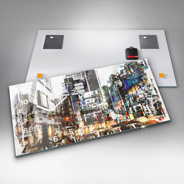 Ceas orizontale de perete din sticlă Orașul New York