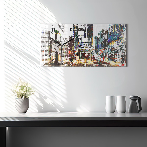 Ceas orizontale de perete din sticlă Orașul New York