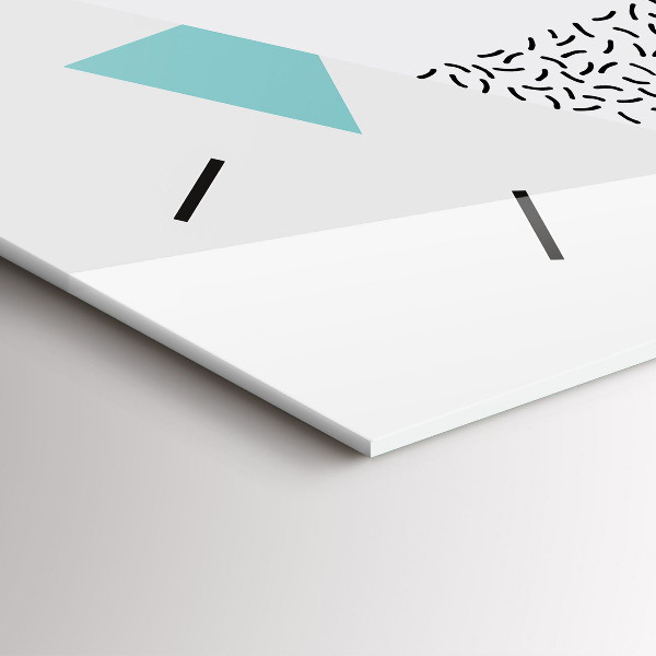 Ceas orizontale de perete din sticlă Model geometric