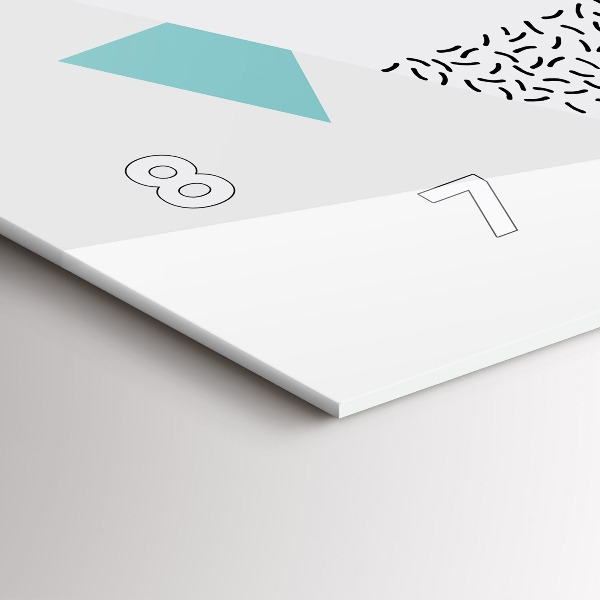 Ceas orizontale de perete din sticlă Model geometric