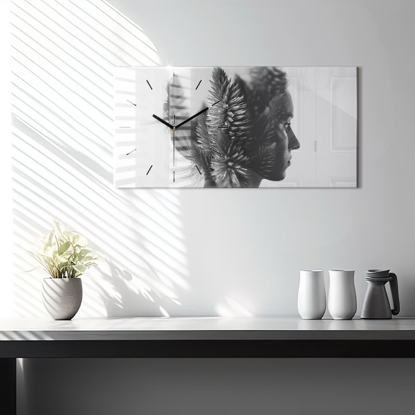 Ceas orizontale de perete din sticlă Sensibilitatea gândirii umane