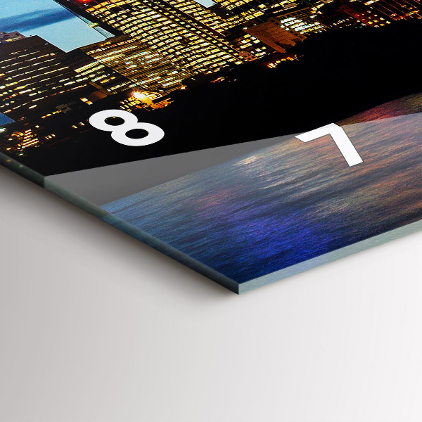 Ceas orizontale de perete din sticlă Seara Sydney