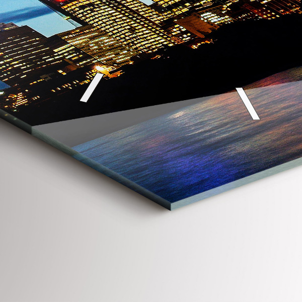 Ceas orizontale de perete din sticlă Seara Sydney