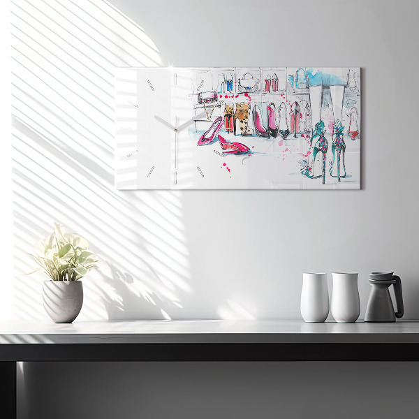 Ceas orizontale de perete din sticlă Element de feminitate