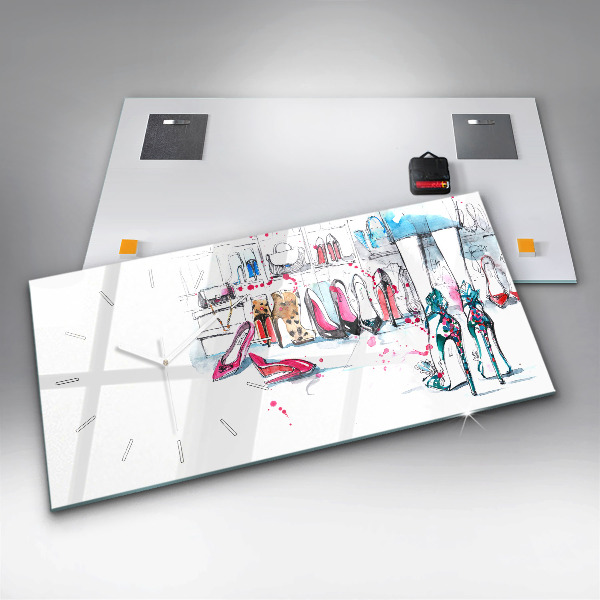 Ceas orizontale de perete din sticlă Element de feminitate