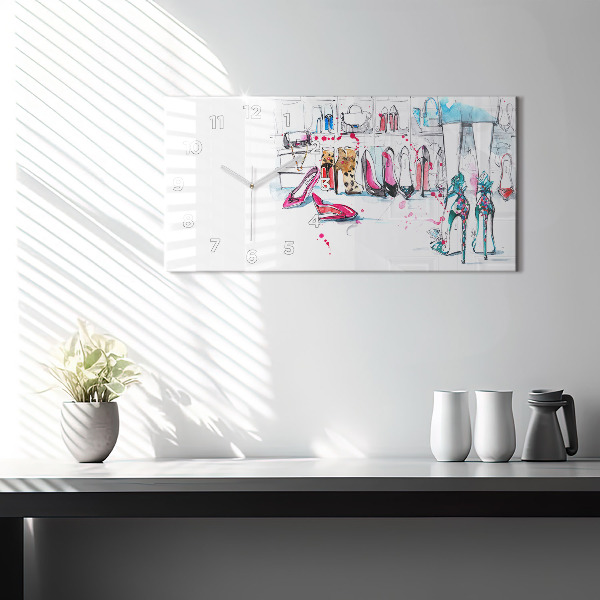 Ceas orizontale de perete din sticlă Element de feminitate