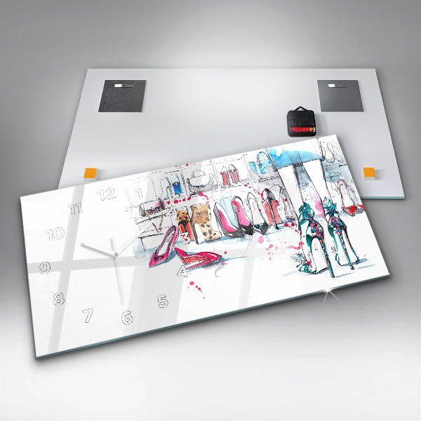 Ceas orizontale de perete din sticlă Element de feminitate